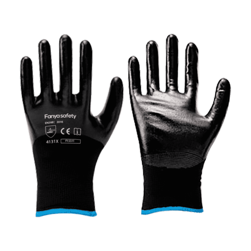 13G polyester testa + 10 acrylicum Hibera cum 3/4 nitrile coating